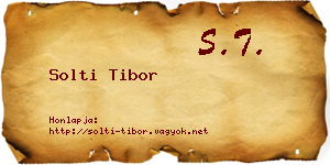 Solti Tibor névjegykártya